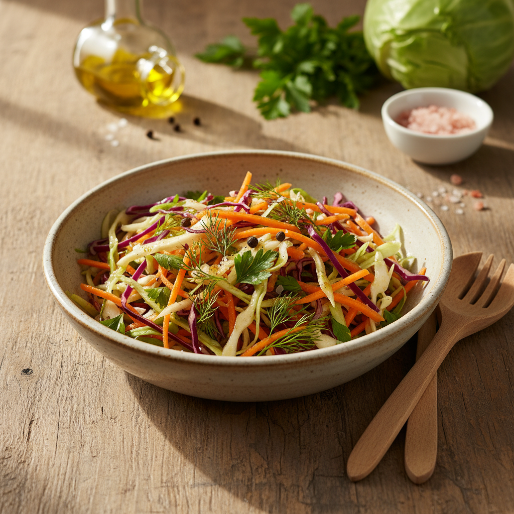 Gaivios ir traškios morkų ir kopūstų salotos: paprastas receptas kasdienai