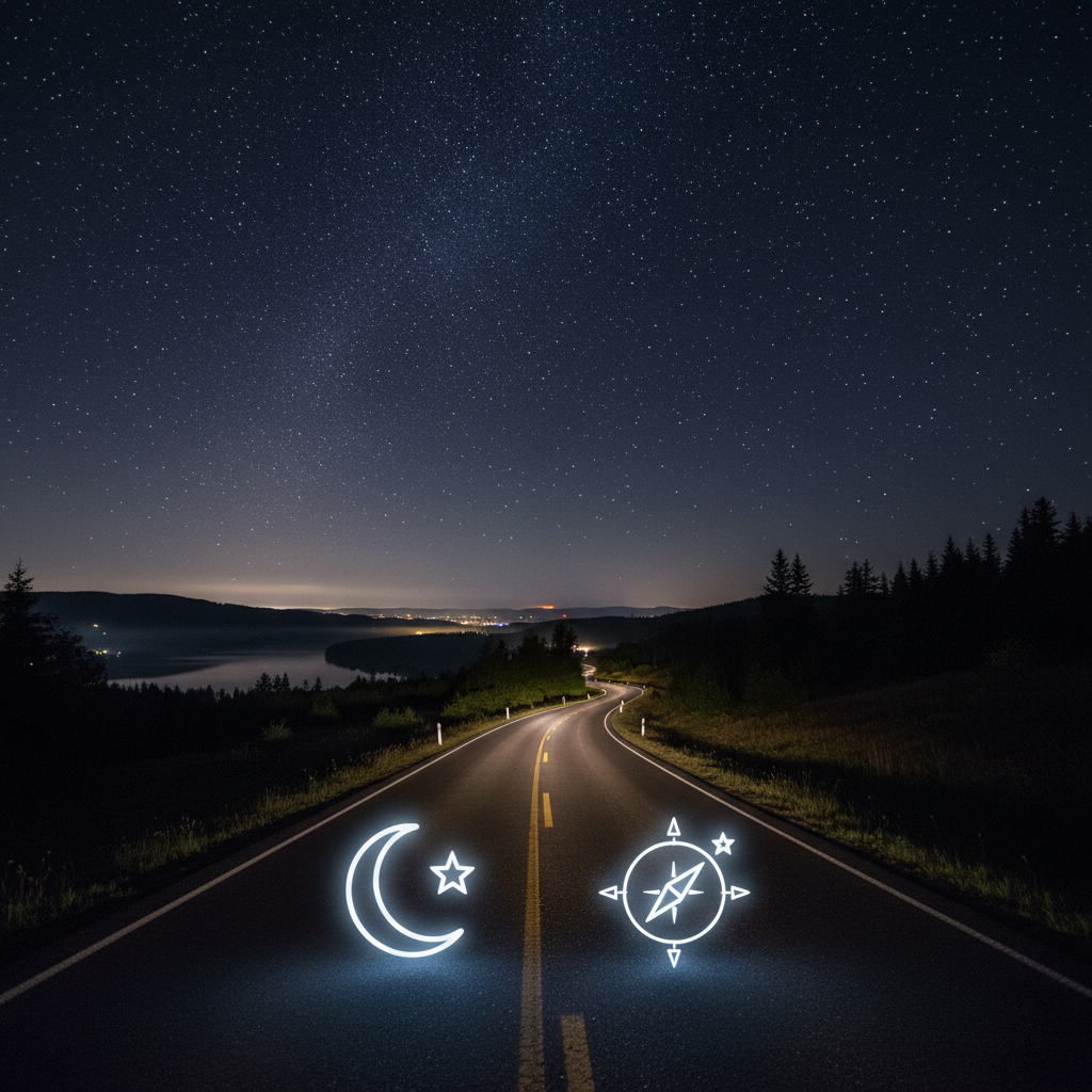 Ką vairuoti naktimis: patarimai ieškantiems įdomesnių kelių poilsio metu