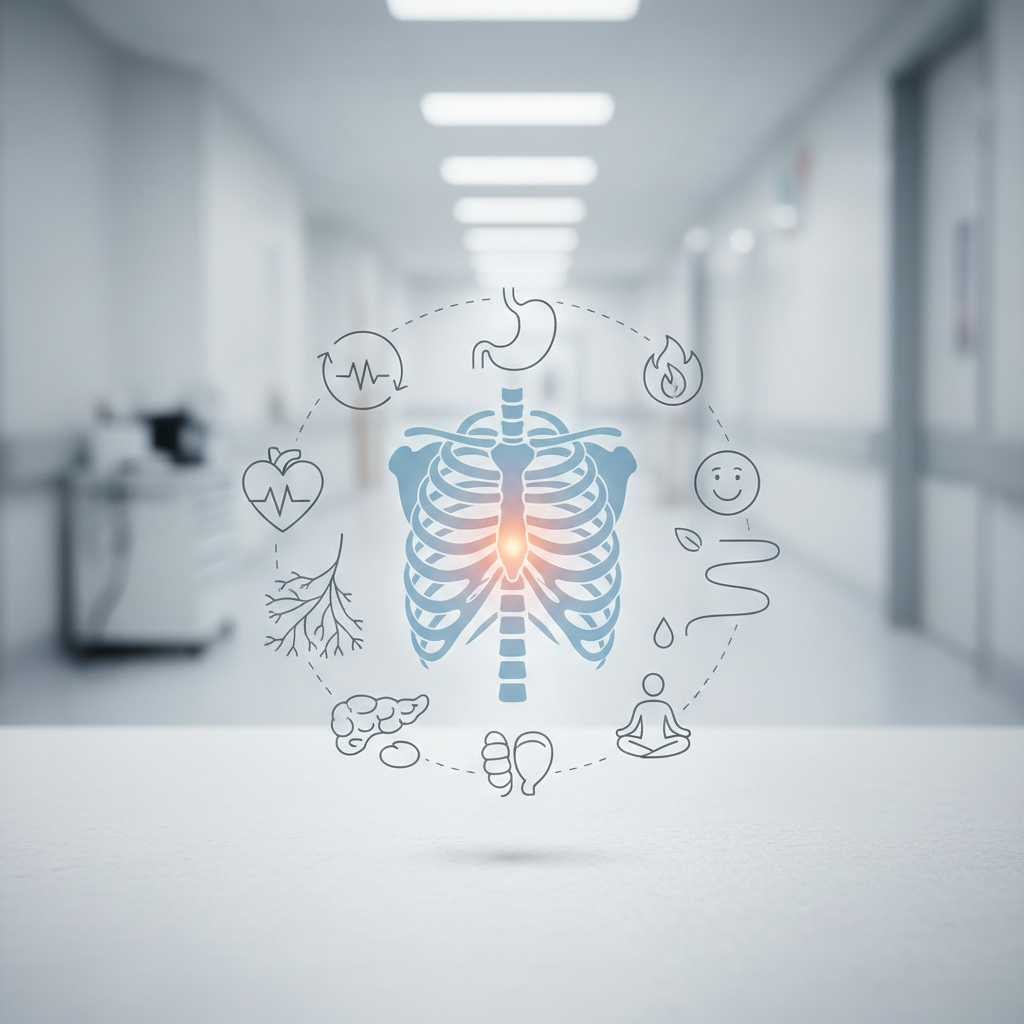 Skausmas krūtinės duobutėje: kada tai pavojinga?
