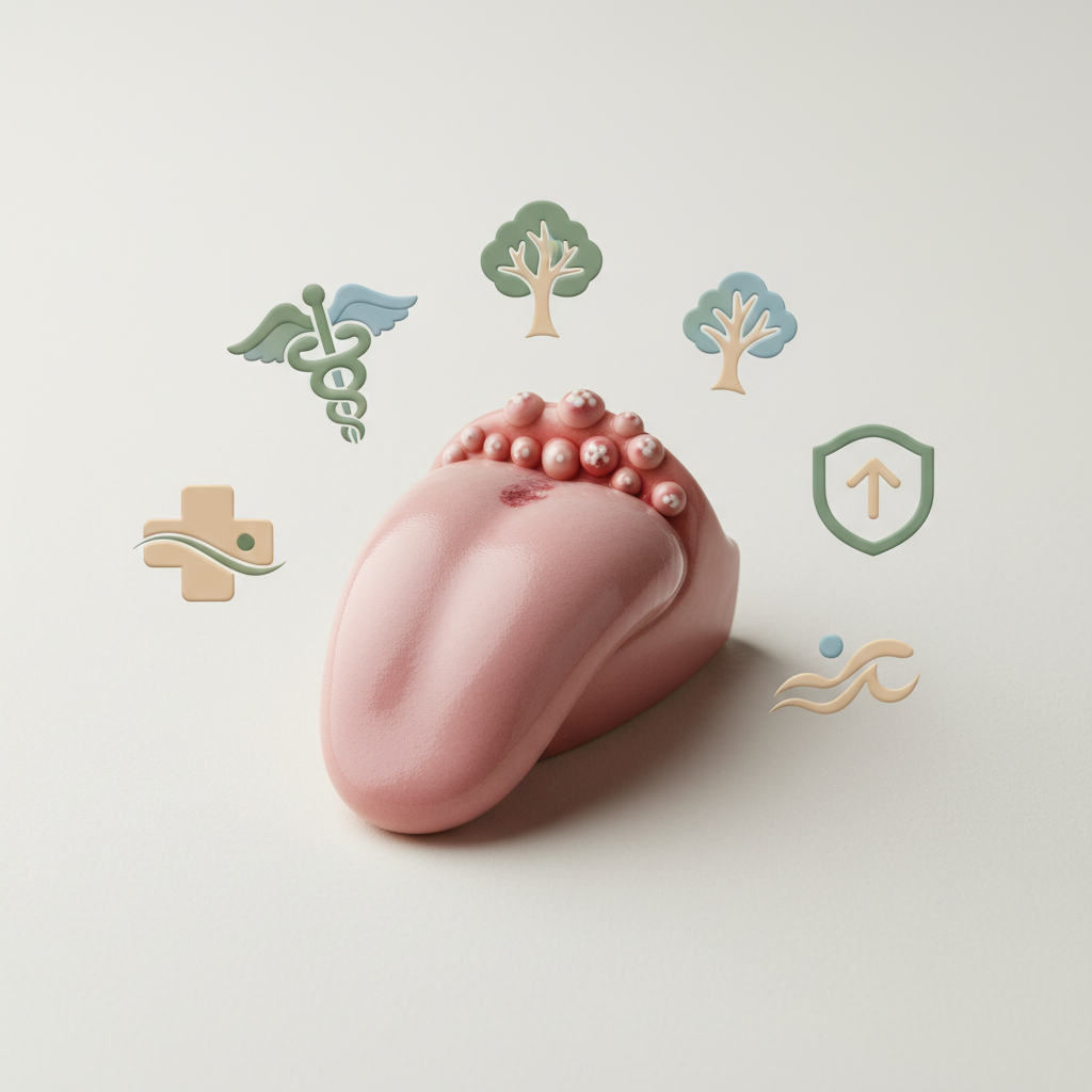 Spuogai ant liežuvio prie gerklės: kada tai pavojinga?