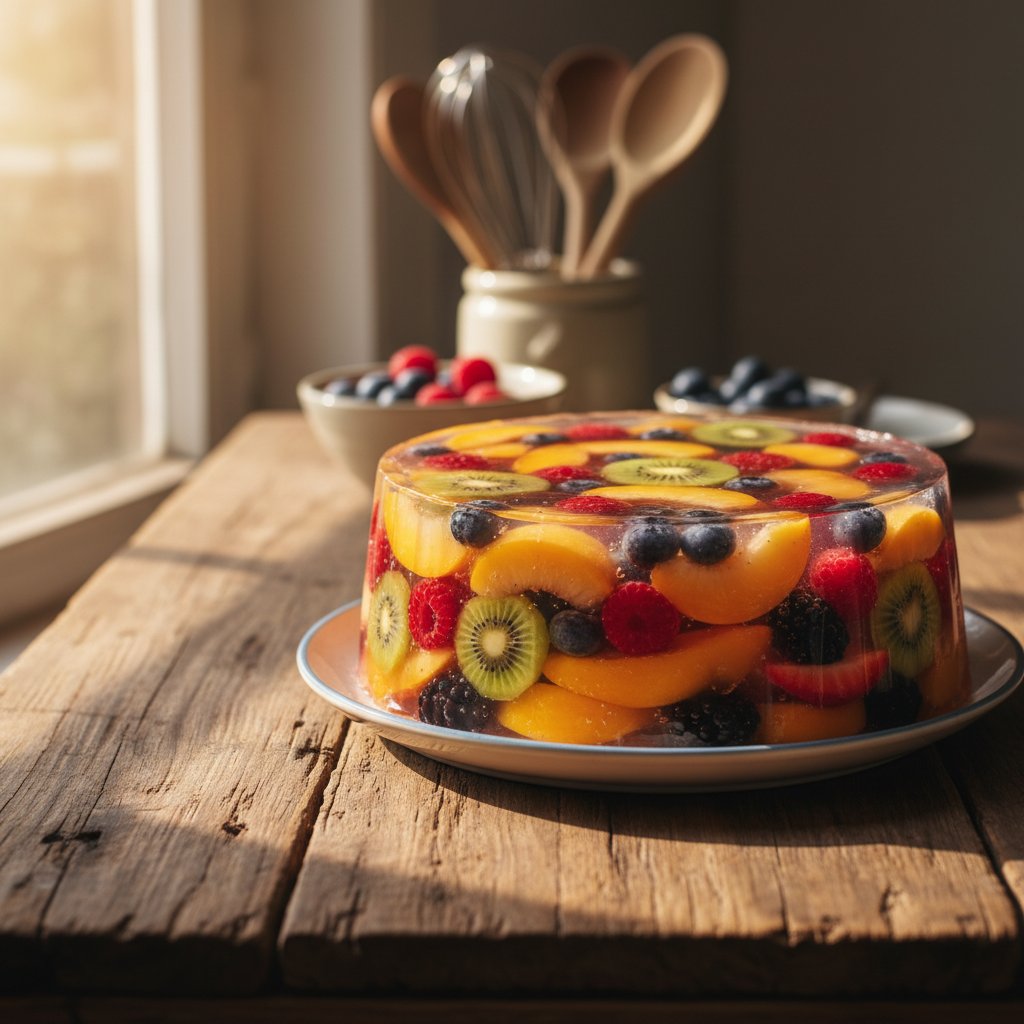 Gaivus želės tortas su vaisiais – tobulas desertas vasarai