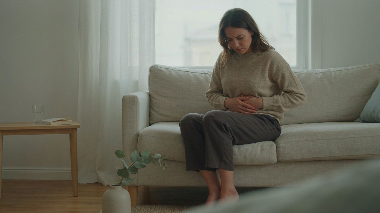 Moteris jaučia diskomfortą pilvo apačioje, būdingą šlapimo pūslės uždegimui